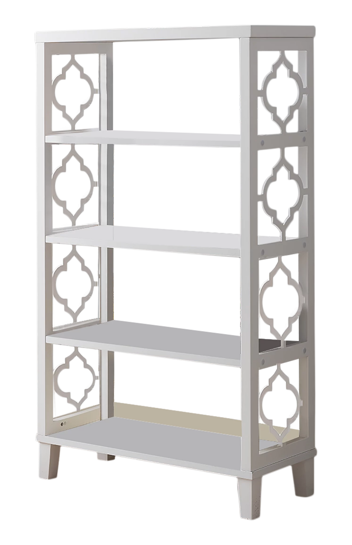 White 5 Tier Wood Bookcase O848253