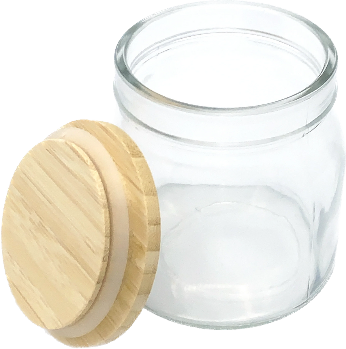 Glass Jar with Wooden Lid W806202