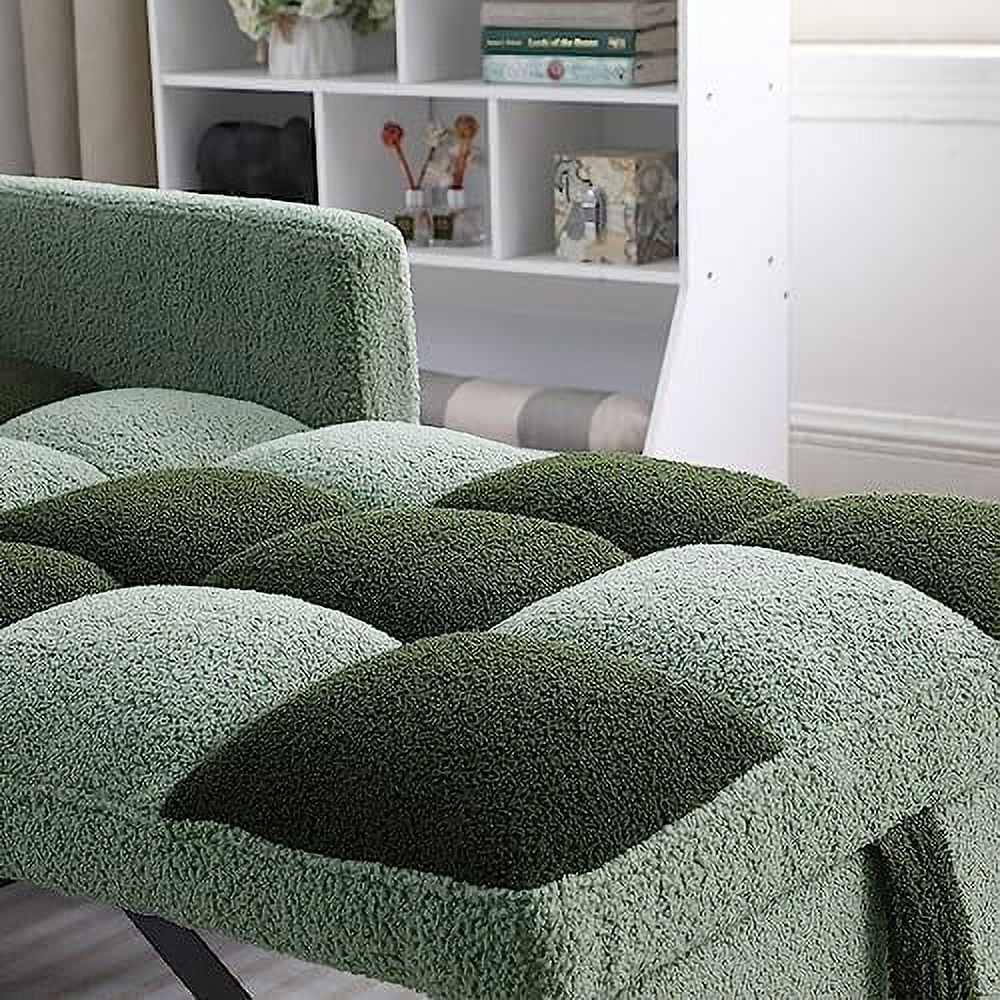 3 in 1 Convertible Chair Bed Sleeper Chair with Pillow Velvet Fabric Grey D1923