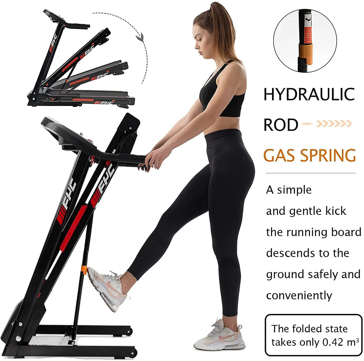 3.5HP Folding Treadmill with Incline 300LBS Capacity R241336