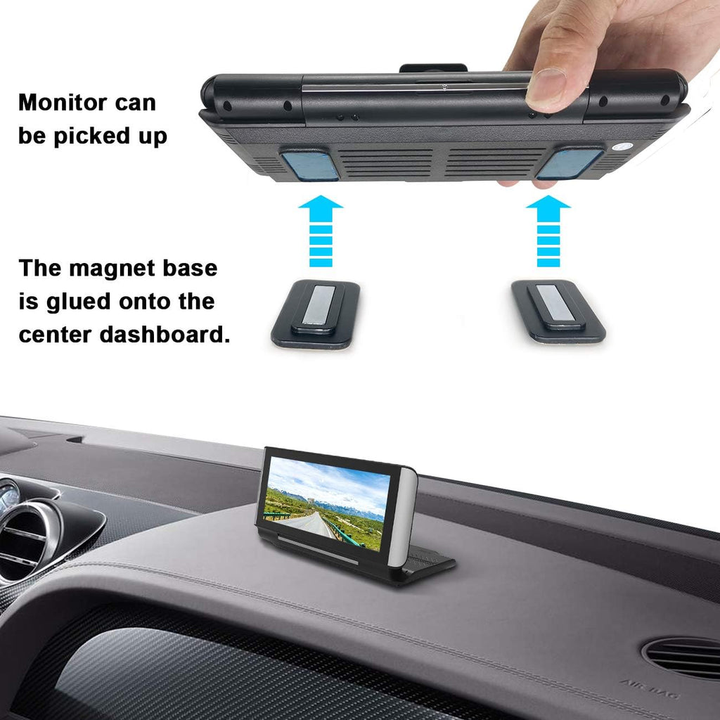 1080P HD Backup Camera with 7 inch Touch Screen Dual Lens Front and Rear X1752