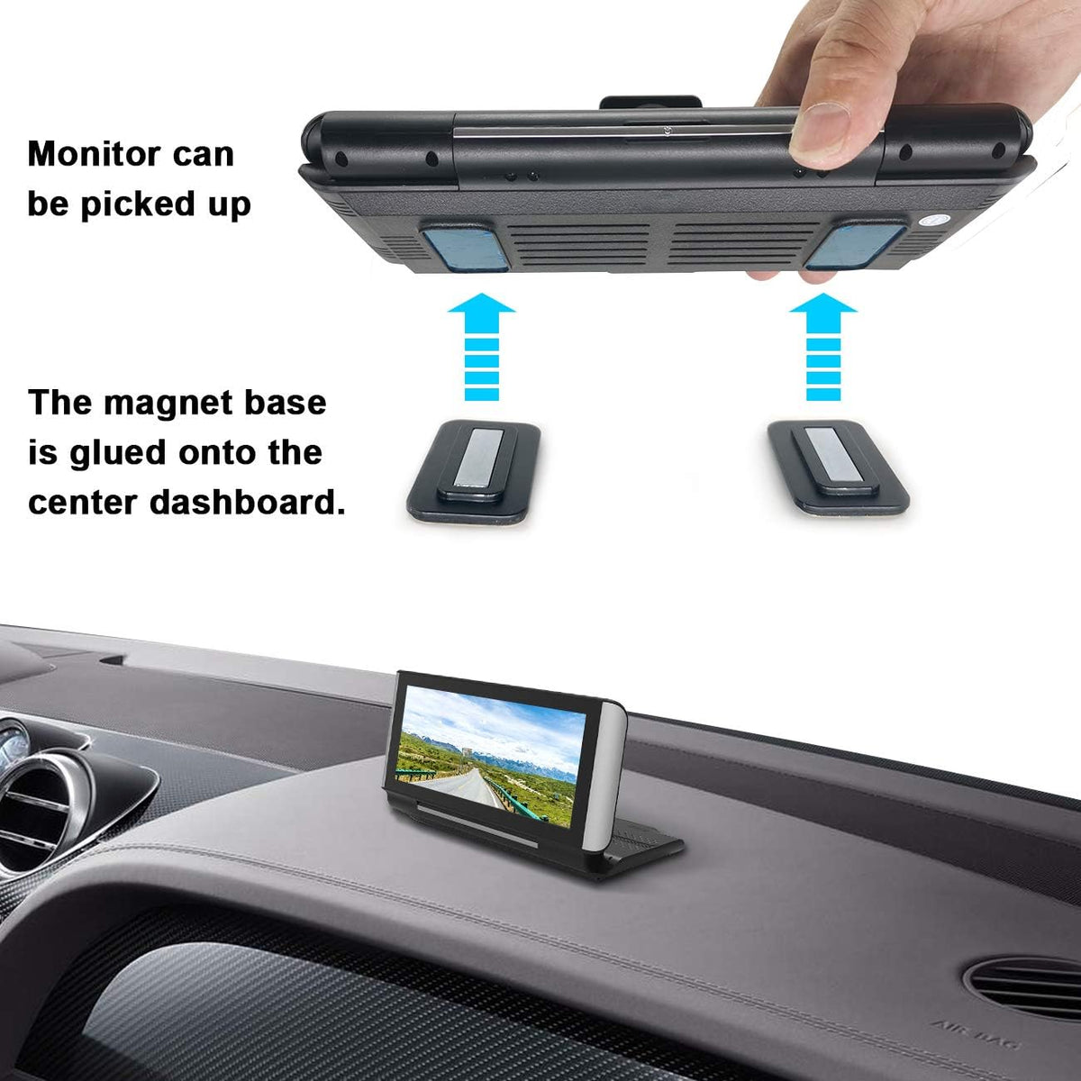 1080P HD Backup Camera with 7 inch Touch Screen Dual Lens Front and Rear X1752