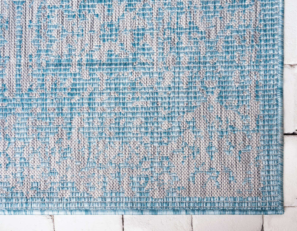 Light Aqua/Gray 9' x 12' Rectangle Traditional Rug W26126