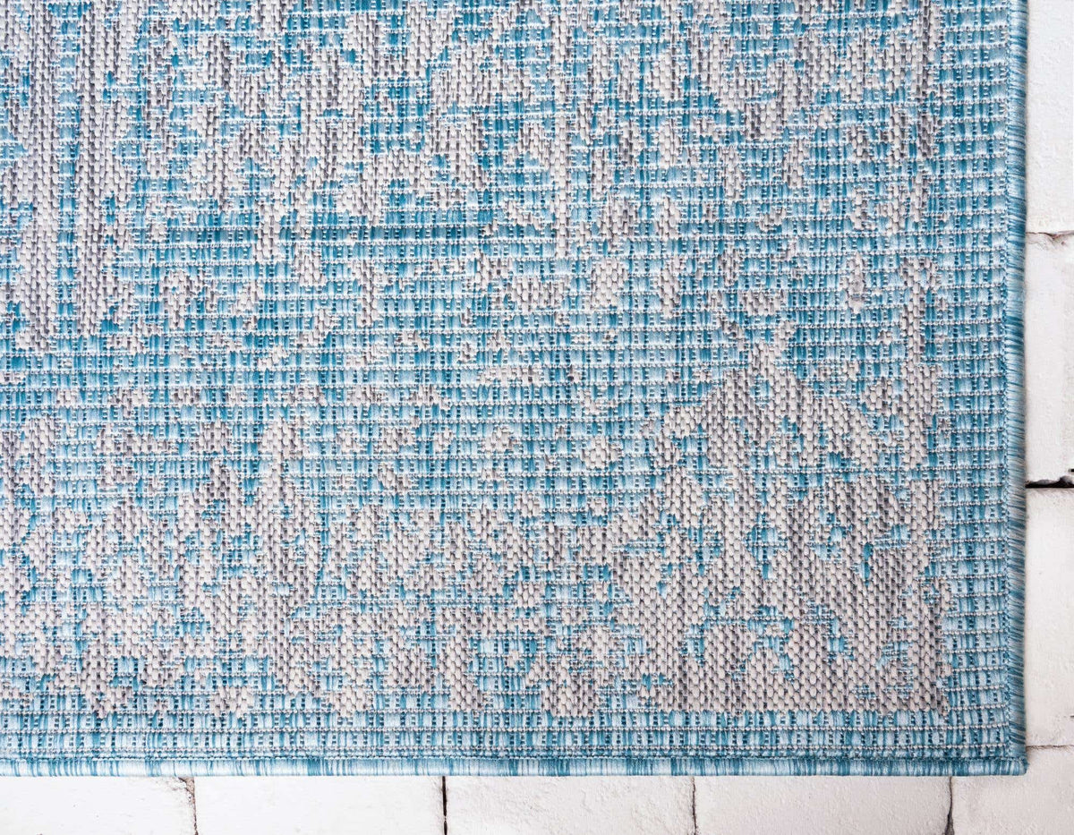 Light Aqua/Gray 9' x 12' Rectangle Traditional Rug W26126