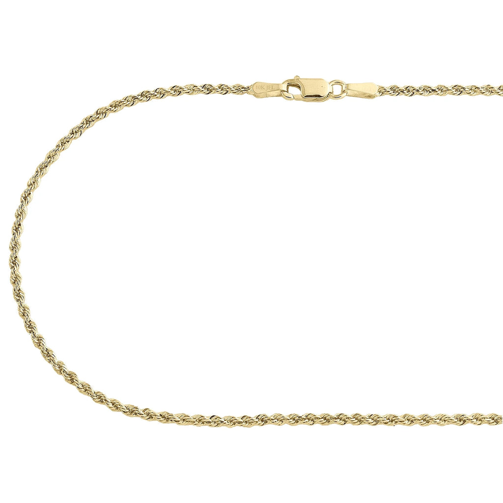 10K Yellow Gold Diamond Cut Rope Chain Necklace 16 Inches E135800