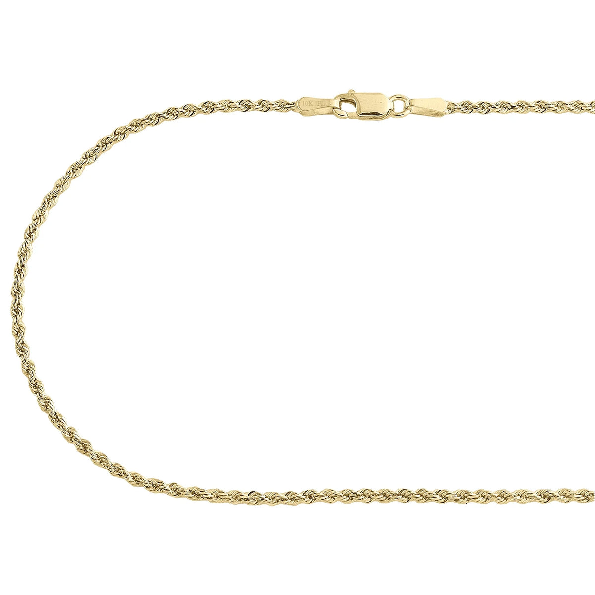 10K Yellow Gold Diamond Cut Rope Chain Necklace 16 Inches E135800