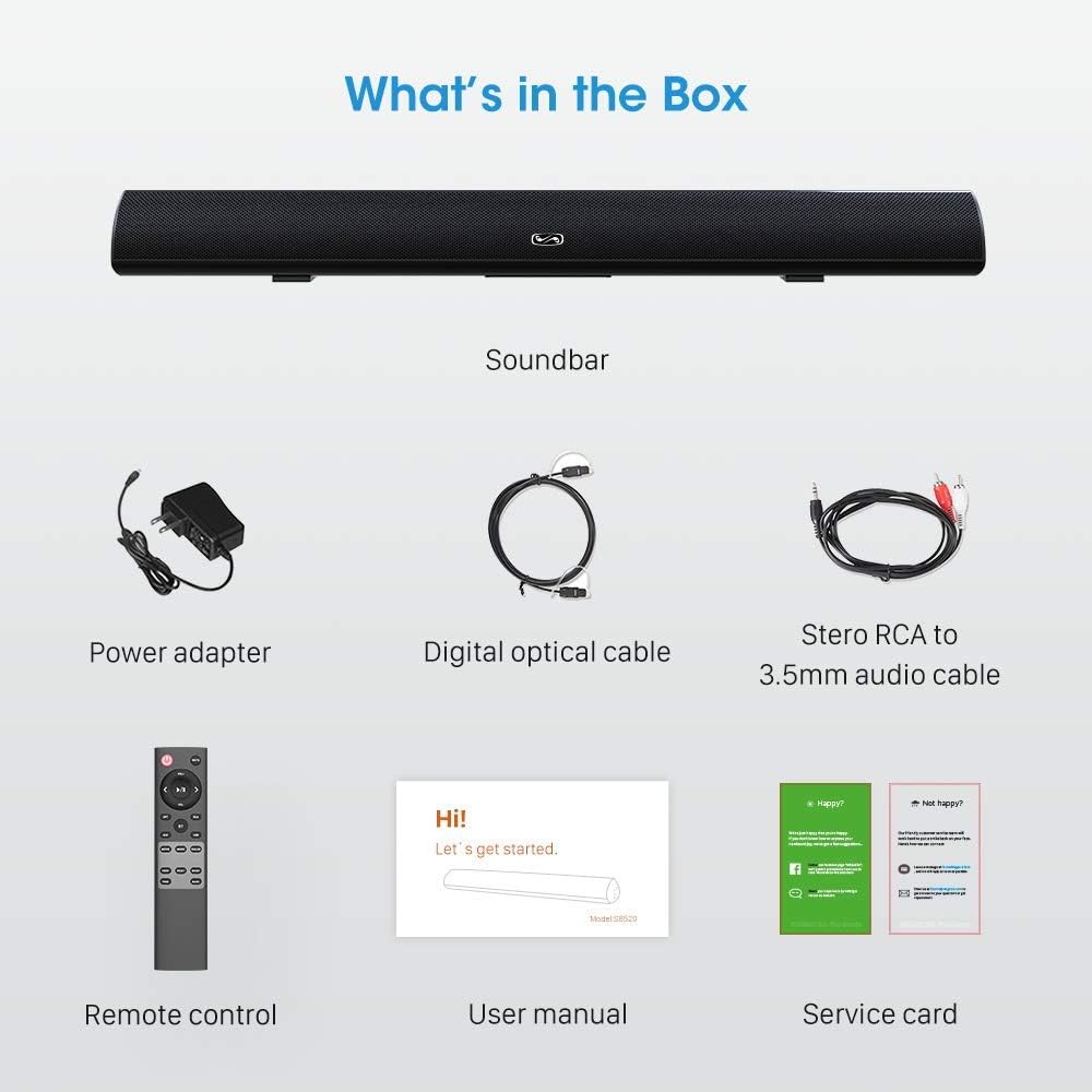 40 Inch TV Sound Bar, Wired and Wireless Soundbar Speaker (Renewed) Pack of 2 X29870