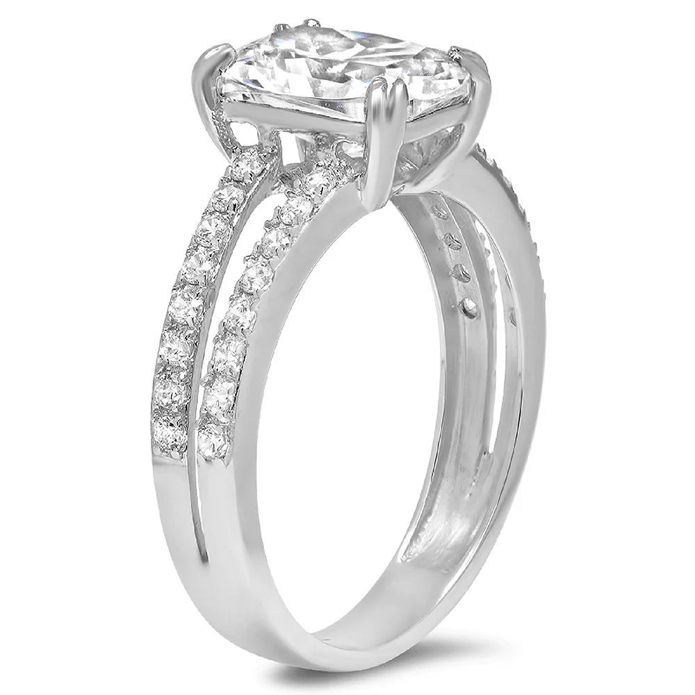 14K White Gold Cushion Cut Cultured Diamond Engagement Ring O526683