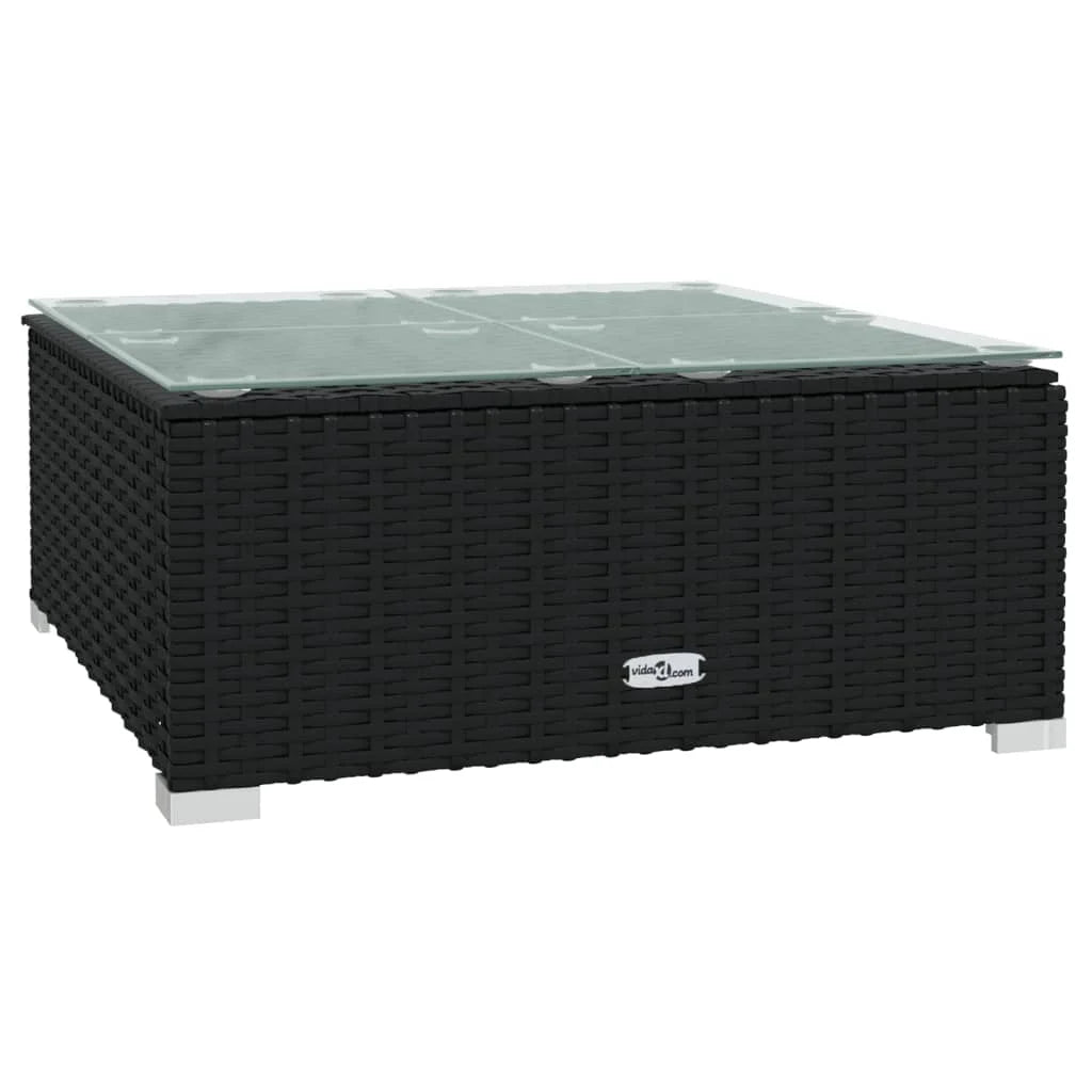 9 Piece Patio Set with Cushions Poly Rattan Black I43278